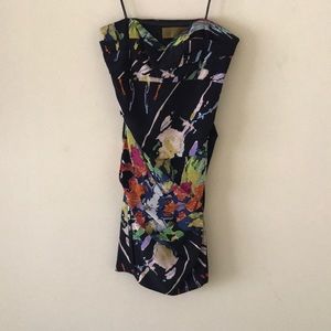 Nicole Miller Ruched Bodycon in Black with Colors